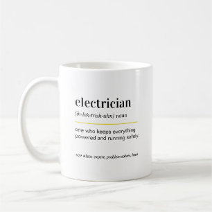 Taza de café divertida para electricista