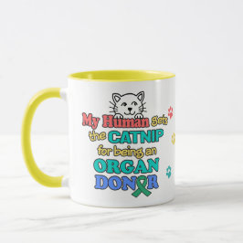 Taza de café divertida para la conciencia de donac