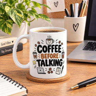 Taza De Café Divertida Para Oficina Antes De Habla