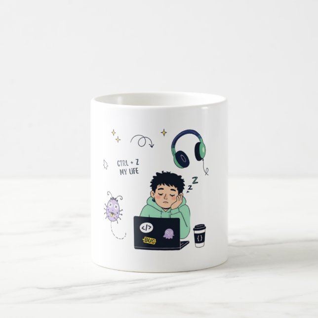 Taza de café divertida para programadores de códig (Centro)