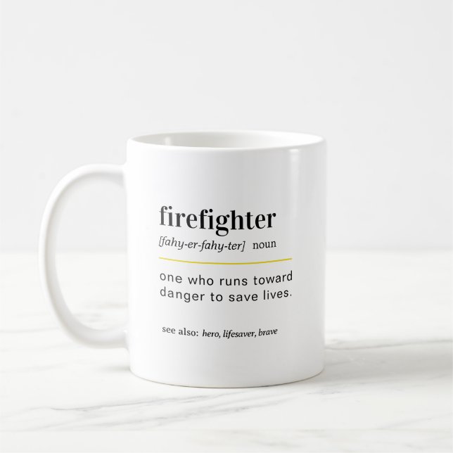 Taza de café divertida para regalo de bombero (Izquierda)