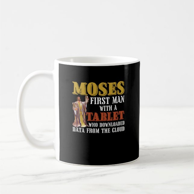 Taza De Café Divertida Pascua Judía Moses Tablet Data Comp (Izquierda)