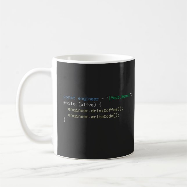 Taza de café divertida personalizada para programa (Izquierda)
