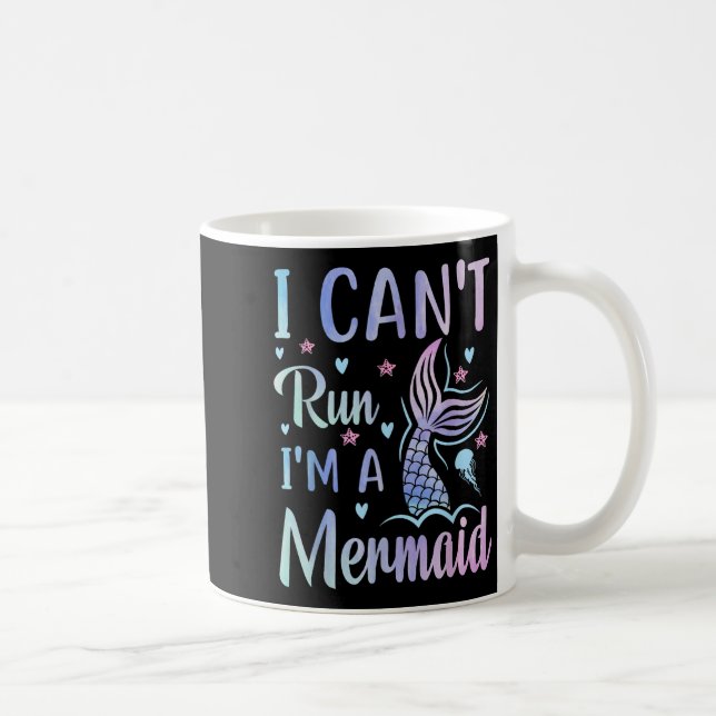 Taza De Café Divertida Sirena de Natación Entrenada No Puedo Co (Derecha)