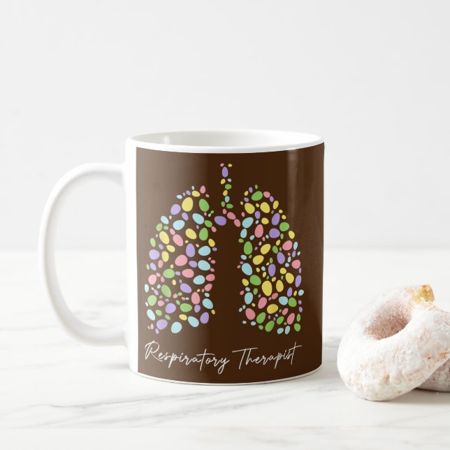 Taza De Café Divertida Terapia Terapéutica Respiratoria Lung Fe (Con donut)