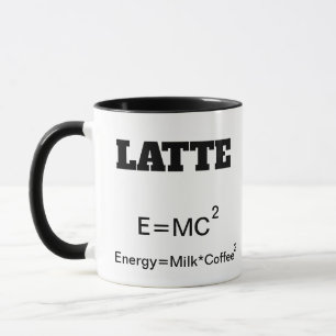 Taza de café divertida un retruécano E=MC2. de l