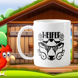 Taza De Café divertida vaca del país agrega monograma