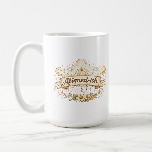 Taza de café divertida y espiritual alineada-ish (Izquierda)