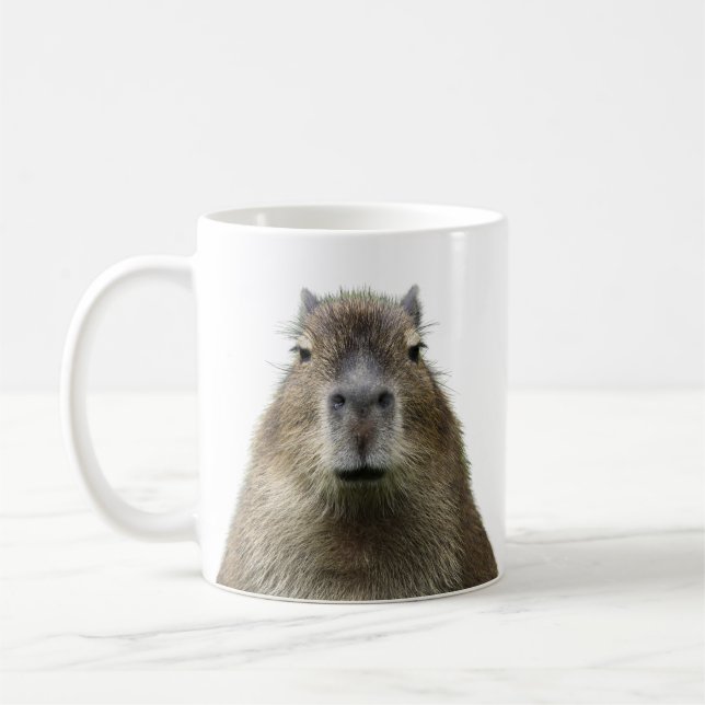 Taza De Café Divertida y linda expresión de mug de capibara (Izquierda)