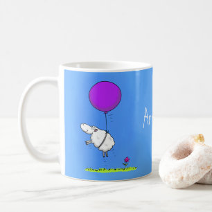Taza de café divertida y linda oveja de dibujos an