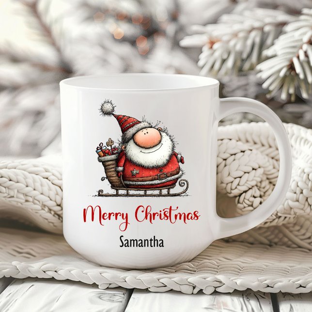 Taza de café divertida y peculiar de Papá Noel (Humorous Quirky Santa Claus Coffee Mug)