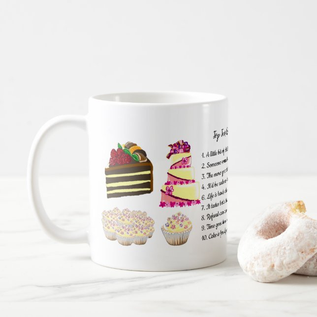 Taza De Café Divertidas 10 Razones Principales Para Comer Perso (Con donut)