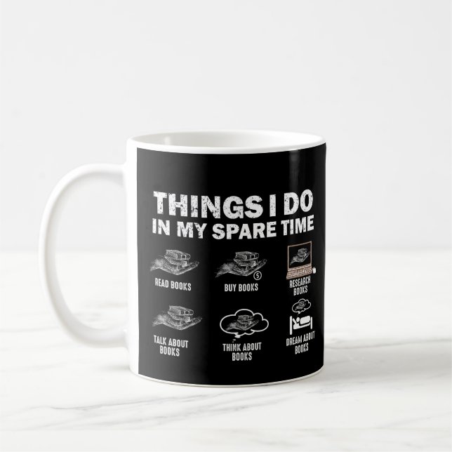 Taza De Café Divertidas 6 cosas que hago en mis libros de tiemp (Izquierda)