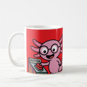 Taza De Café Divertidas preguntas de axolotl azteca Oh No botón