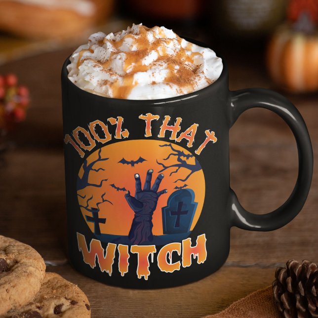 Taza De Café Divertido 100% de esa Bruja Halloween (Subido por el creador)