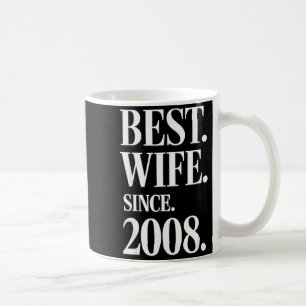Taza De Café Divertido 18º Aniversario de Boda 2008 Esposa