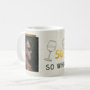 Taza De Café Divertido 50 ¿Y Qué? Cumpleaños Personalizado con 