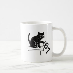 Taza De Café Divertido 6 7 Meme Gato Derribando 67