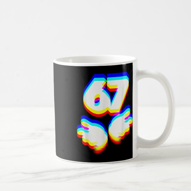 Taza De Café Divertido 6 7 Meme Gen Alpha jerga Seis Siete Edm  (Derecha)