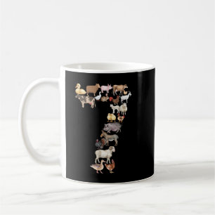 Taza De Café Divertido 7 Años Granja Animales Temáticos Niños N
