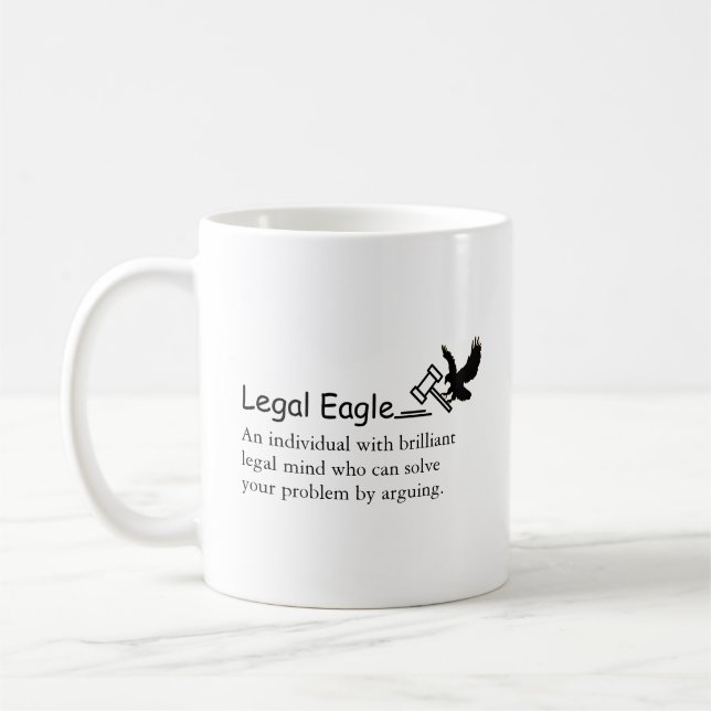 Taza De Café Divertido abogado legal águila decir/citar martill (Izquierda)