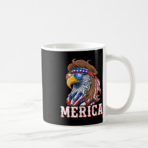 Taza De Café Divertido Águila Mullet 4 De Julio Bandera Estadou