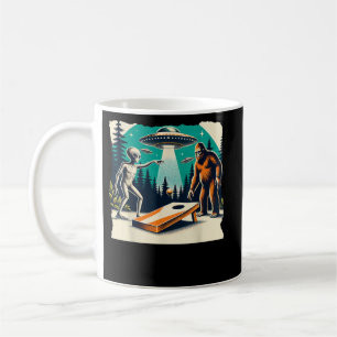 Taza De Café Divertido Alien Jugando mazón de maíz Bigfoot Y OV