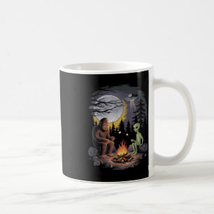 Taza De Café Divertido Alien Y Bigfoot Sening Moon Sasquatch Uf