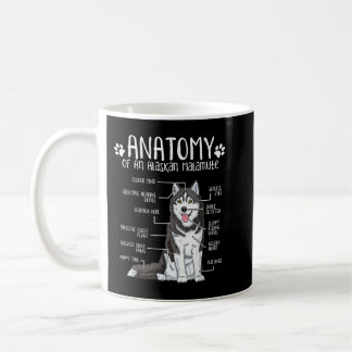 Taza De Café Divertido anatomía Alaskan Malamute Perro Lover