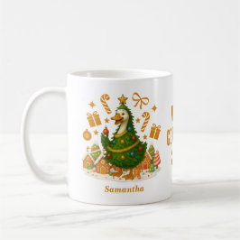 Taza De Café Divertido árbol de navidad de oca | Día festivo