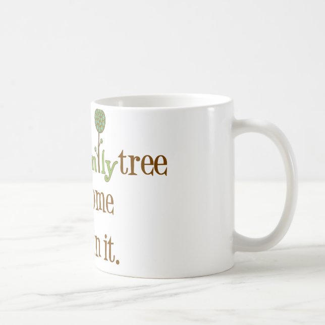 Taza De Café Divertido árbol familiar (Derecha)