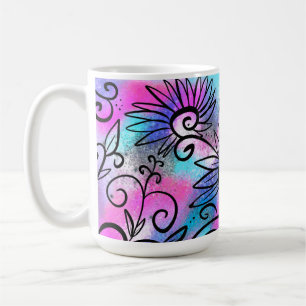 Taza De Café Divertido arte floral