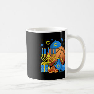 Taza De Café Divertido baloncesto judío Menorah Happy Hanukkah
