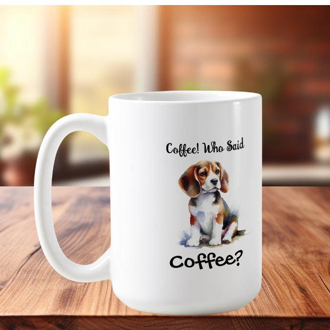 Taza De Café Divertido BEAGLE 'Café' Marrón Personalizable (Subido por el creador)