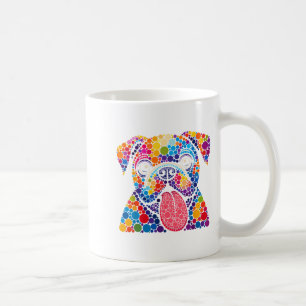 Taza De Café Divertido Bulldog Perros Amantes de Polka Dot Happ
