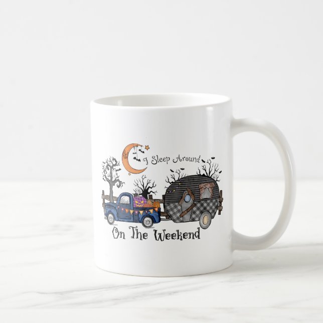 Taza De Café Divertido campamento de Halloween (Derecha)