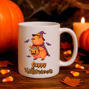Taza De Café Divertido capibara "Cappy Halloween" de Halloween 