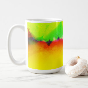 Taza De Café Divertido colorido abstracto arte fractal