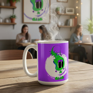 Taza De Café Divertido, Colorido, Extravagante, Personaje de Di