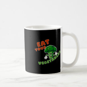 Taza De Café Divertido come a tu Pegatina de Vegetales