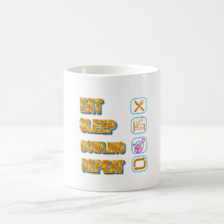 Taza De Café divertido comer dormir Bowling repetición mug 2024