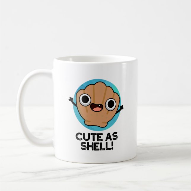 Taza De Café Divertido Como Funny Seashell Pun (Izquierda)