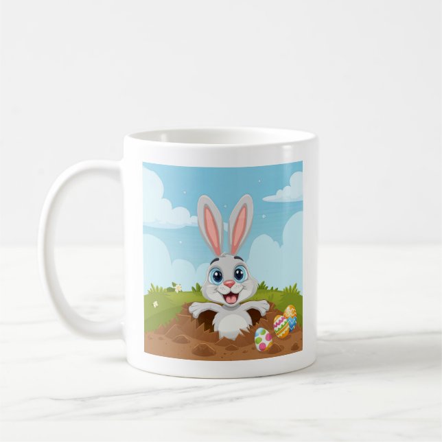 Taza De Café Divertido Conejo de Conejo de Pascua (Izquierda)