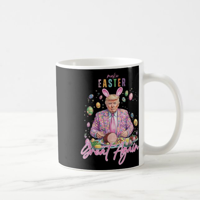 Taza De Café Divertido conejo de huevo de pascua Trump hace que (Derecha)