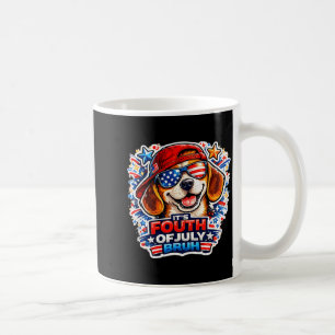 Taza De Café Divertido cuatro de julio bruh beagle perro patrió