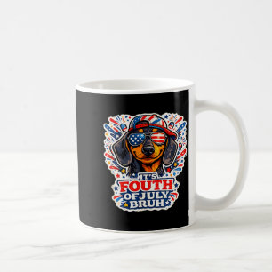 Taza De Café Divertido cuatro de julio bruh perro dachshund pat
