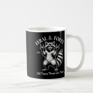 Taza De Café Divertido cumpleaños 40 Est 1986 Feral y cuarenta 