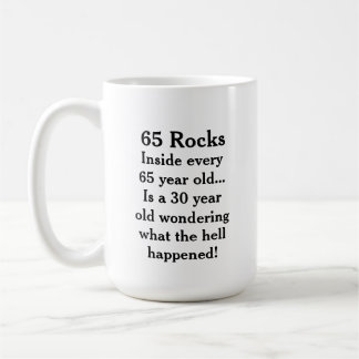 Taza De Café Divertido cumpleaños “65 Rocks”