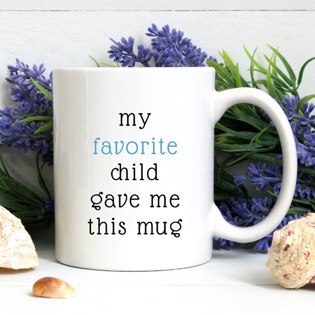 Taza De Café Divertido De Niño Favorito Para Mamá Papá Dice (Subido por el creador)
