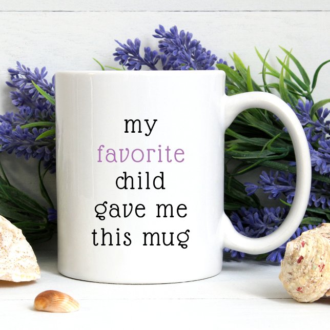 Taza De Café Divertido De Niño Favorito Para Mamá Papá Dice (Subido por el creador)